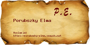 Porubszky Elma névjegykártya